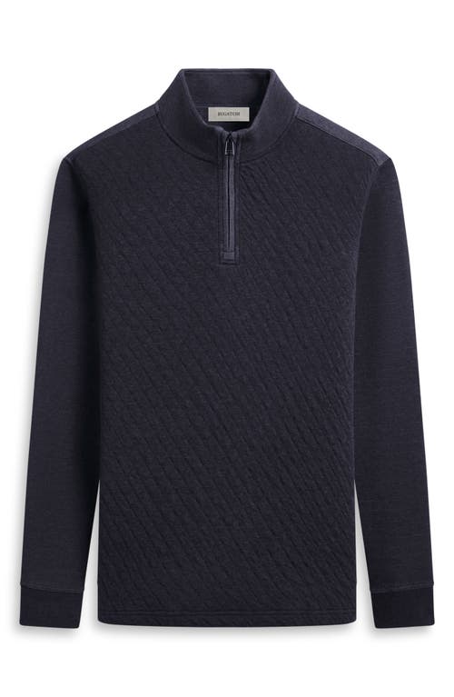 Shop Bugatchi Quarter Zip Pullover In Black