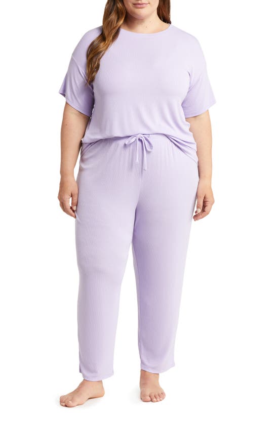 Nordstrom Moonlight Eco Easy Rib Pajamas In Purple Betta