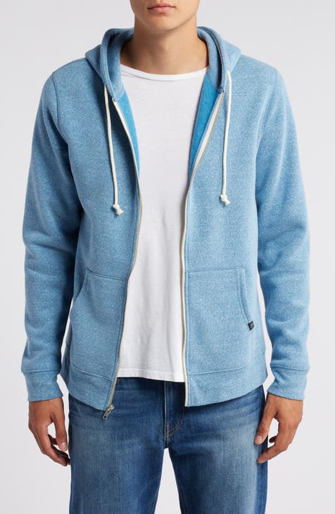 Blue zipped hoodie best sale