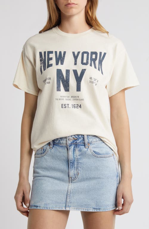 Vinyl Icons New York Cotton Graphic T-shirt In Marshmallow