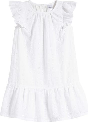 Nordstrom Kids Flutter Sleeve Eyelet Party Dress Nordstrom