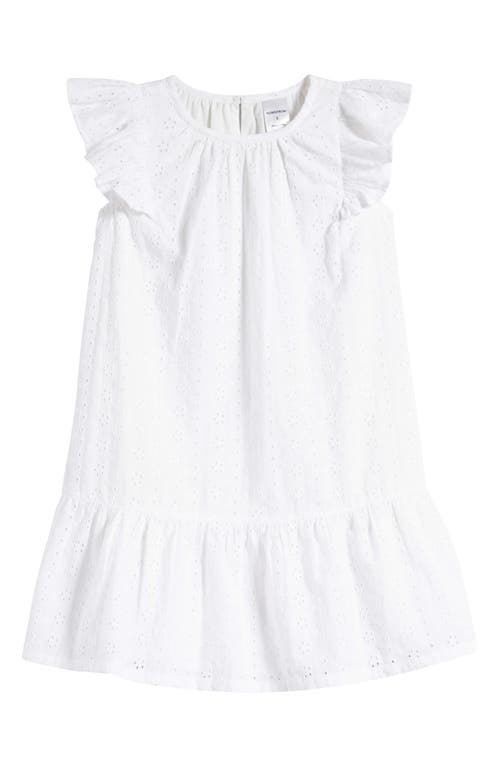 Nordstrom Kids' Flutter Sleeve Eyelet Party Dress at Nordstrom,