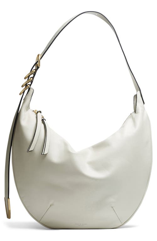 Spire Leather Hobo Bag in Antique White
