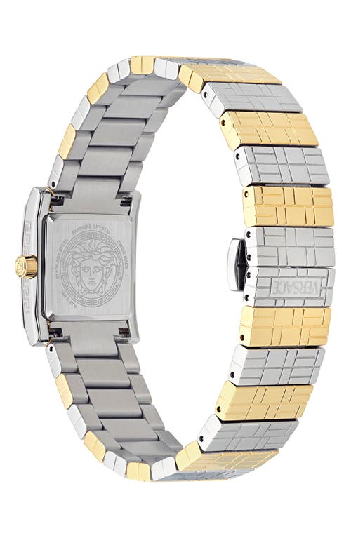 Shop Versace Mosaic Diamond Bracelet Watch, 22mm In Two Tone