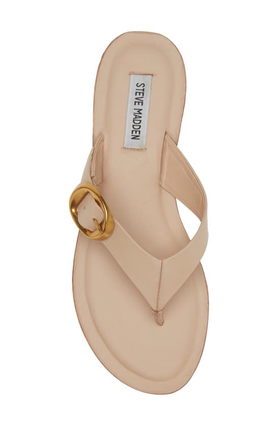 Shop Steve Madden Rays Flip Flop In Cream Leather