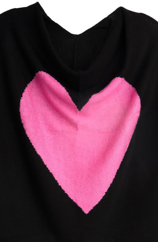 Saachi Cashmere Blend Heart Silk & Cashmere-blend Poncho In Black