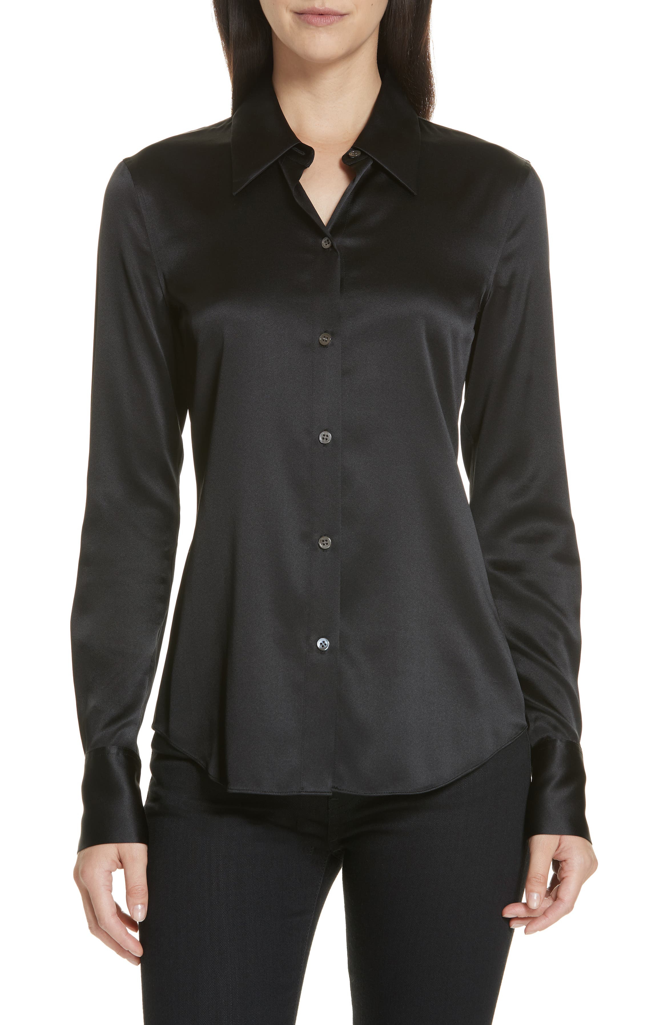 Theory Perfect Fit Stretch Silk Blouse | Nordstrom