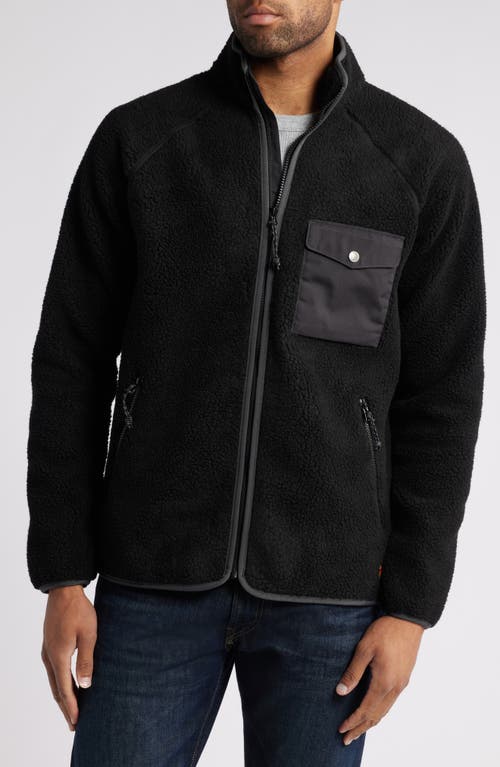Shop Fjall Raven Fjällräven Vardag Pile Fleece Zip Jacket In Black-dark Grey