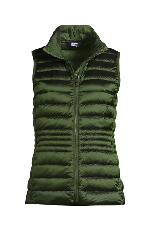 Shop Lands' End Plus Size Wanderweight Packable Ultralight Down Vest In Estate Green Shine