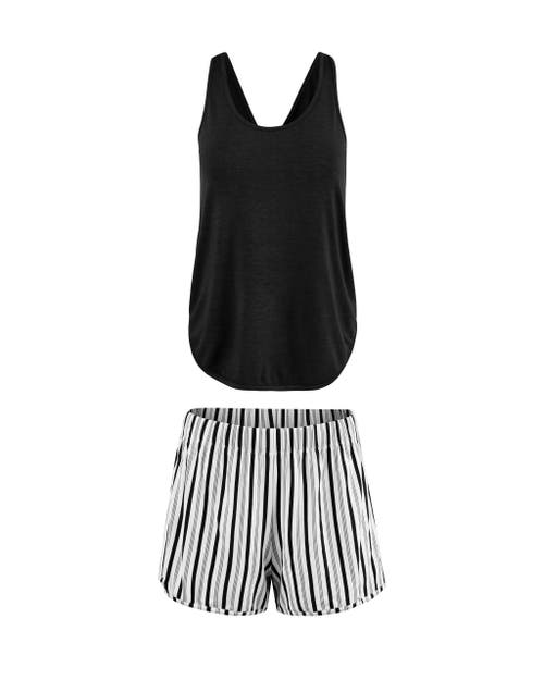 Shop Adore Me Balenda Pajama Tank And Shorts Set In Stripe Grey