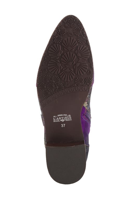 L'artiste By Spring Step Ladyluck Bootie In Purple Multi Suede