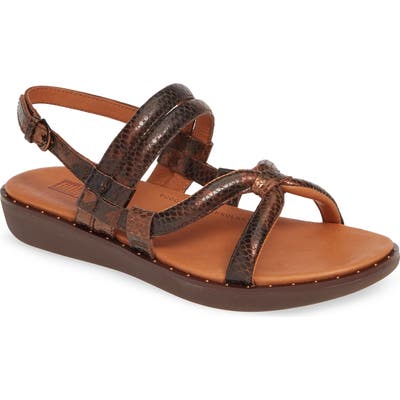Fitflop Barely Dotted Snake Print Sandal, Brown (Nordstrom Exclusive)