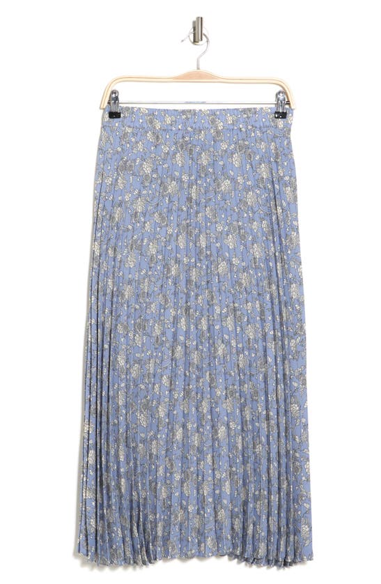 Max Studio Floral Pleated Skirt In Chmbry Wildflower Otlne