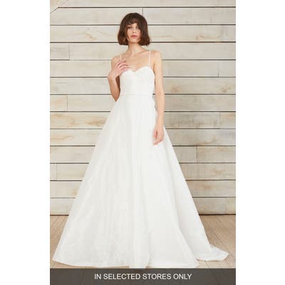 Nouvelle Amsale Farrah Taffeta A-Line Ballgown, Size IN STORE ONLY - White