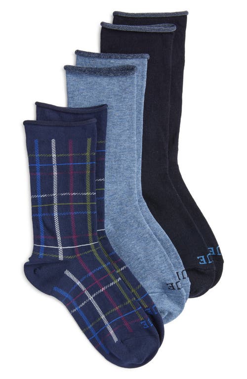 Shop Hue 'jeans' Socks In Blue Plaid Pack