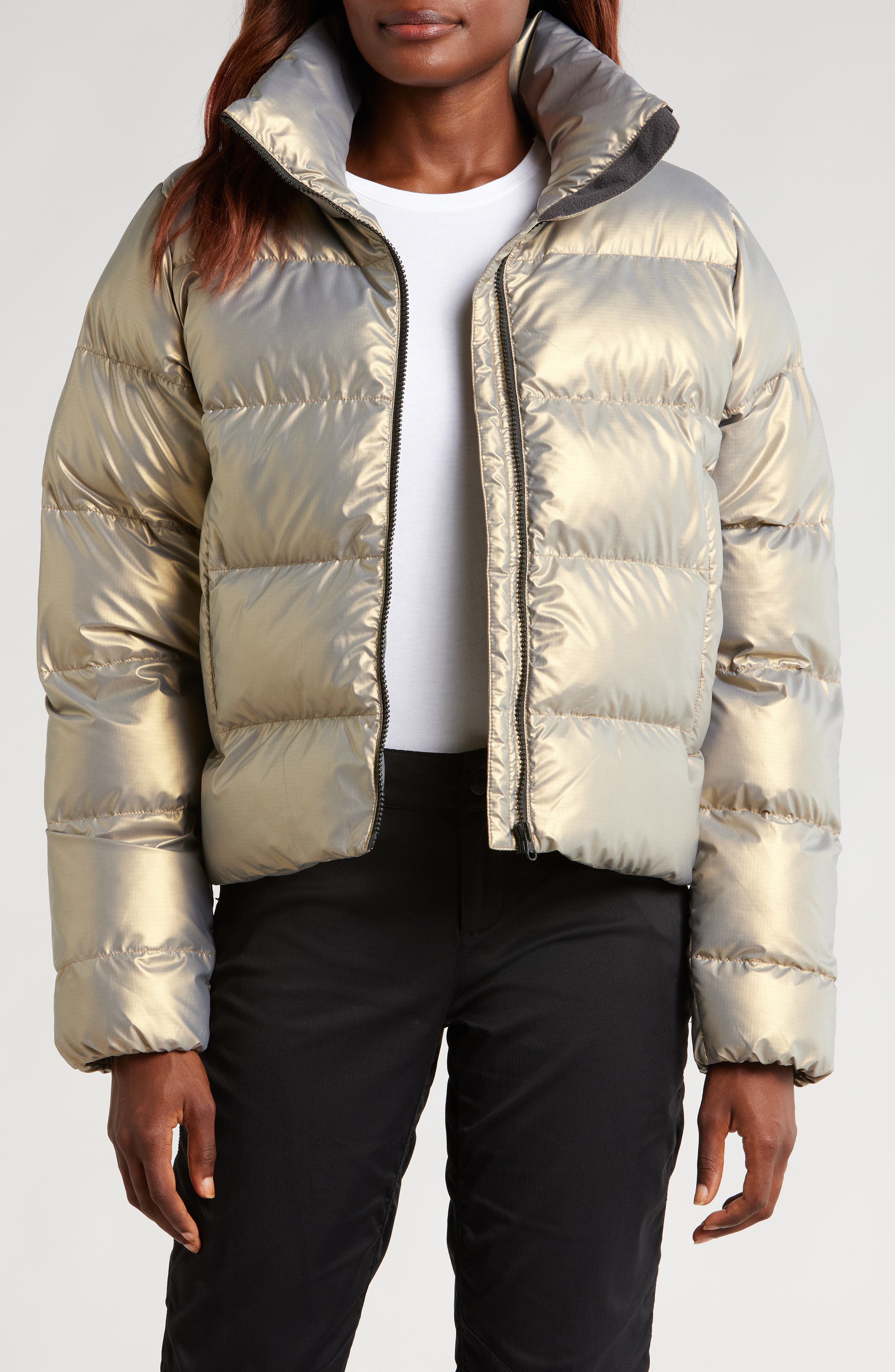 Women's Metallic Puffer Jackets & Down ...