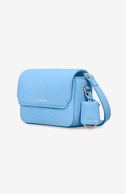 Shop Maison De Sabre Maison De Sabré Micro Leather Flap Bag In Sky Blue