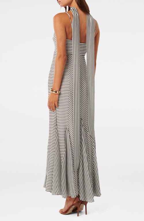 Shop Ever New Directional Stripe Maxi Dress With Scarf In Chocolate Monte Stripe