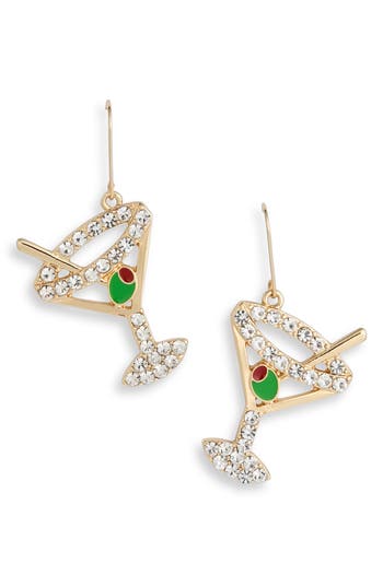 Leith Crystal Martini Drop Earrings In Gold
