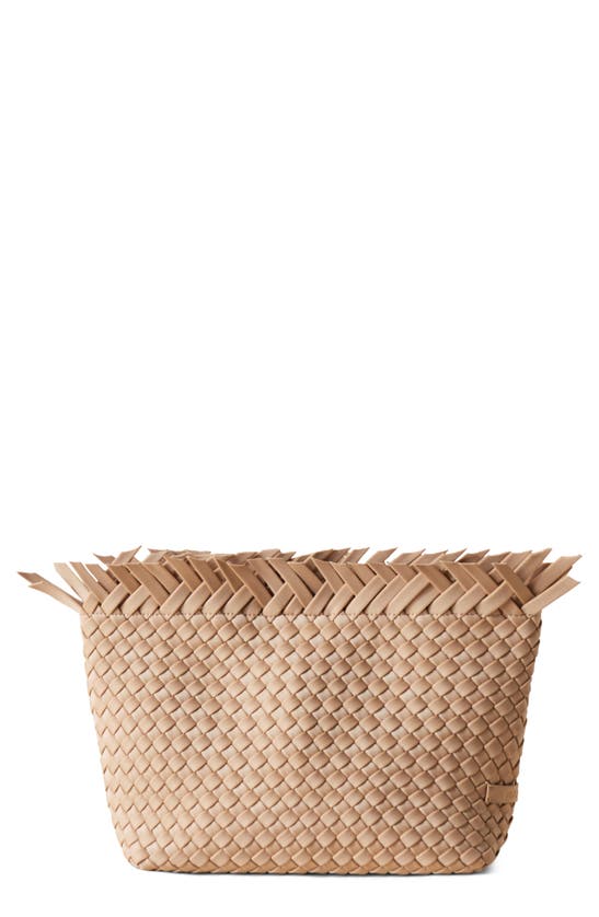 Shop Naghedi Havana Woven Clutch In Camel