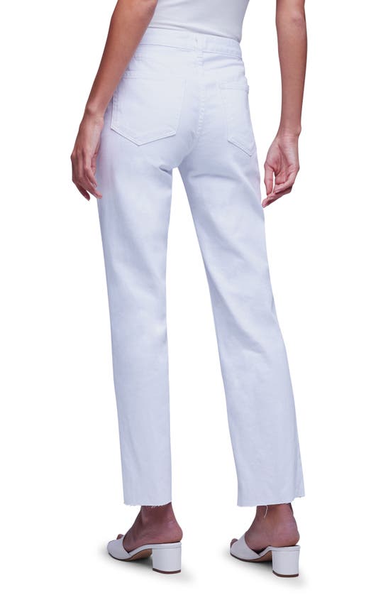 Shop L Agence Milana Stovepipe Straight Leg Jeans In Blanc