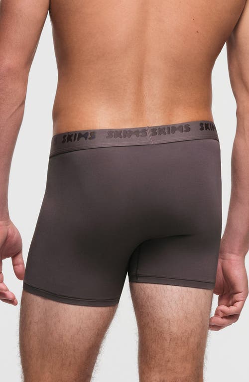 Shop Skims 3-inch Stretch Modal Boxer Briefs In Iron