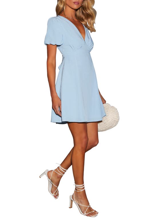 Vici Collection Maddy Bubble Sleeve Babydoll Minidress In Light Blue