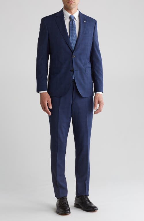 Ted Baker London Jay Slim Fit Plaid Wool Suit Navy at Nordstrom,