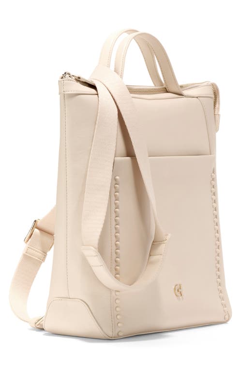 Shop Cole Haan Small Grand Ambition Leather Convertible Backpack In Sand Dollar