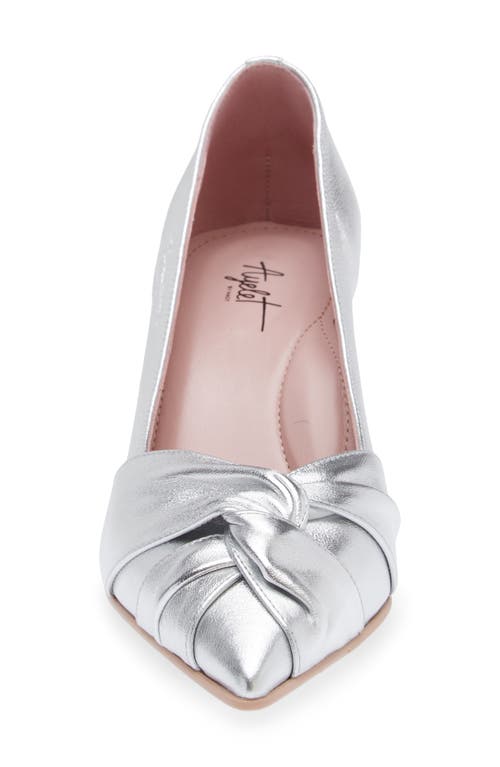 Naot Harlow Pointed Toe Pump In Silver Metallic Leather
