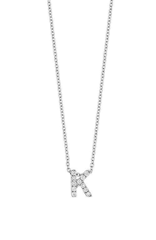 Bony Levy 18k Gold Pavé Diamond Initial Pendant Necklace in Gold - K at Nordstrom