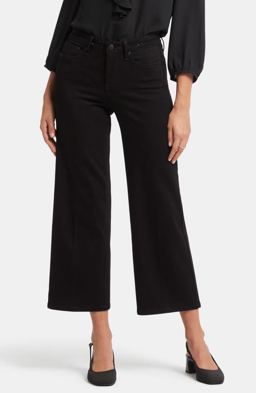 Shop Nydj Teresa Rhinestone Wide Leg Jeans In Black Rinse