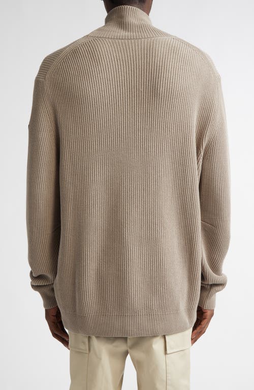 Moncler Ciclista Cotton Turtleneck Sweater In Beige