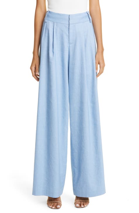 women s chambray wide leg pant | Nordstrom