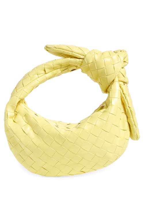 Shop Bottega Veneta Mini Jodie Intrecciato Leather Top Handle Bag In Sherbert/gold