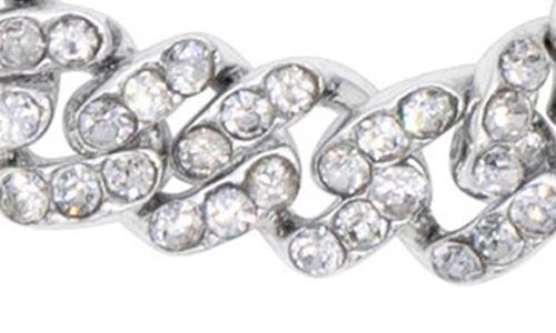 Adornia Crystal Pavé Curb Link Chain Anklet In Silver