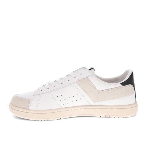 Pony Mens M-pro Low Lux Genuine Leather And Suede Premium Lace Up Athletic Sneaker Shoe In White/black/oatmeal