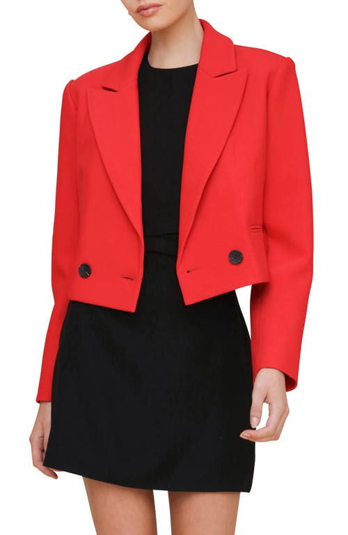 Shop Avec Les Filles Boxy Crop Blazer In Red