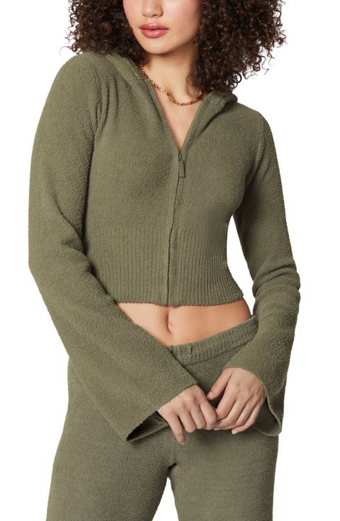 Cozy Crop Zip Sweater Hoodie