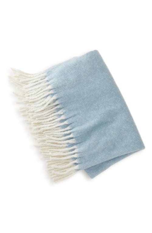 Upwest Fireside Fleece Throw Blanket In Sky Blue/coconut Cream