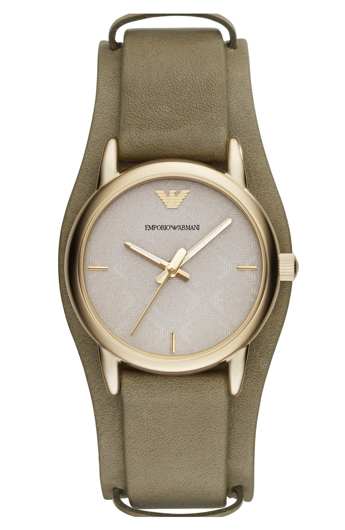 Emporio Armani Logo Dial Leather Cuff Watch, 28mm | Nordstrom