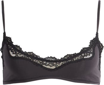 Track Fits Everybody Corded Lace Scoop Bralette - Onyx - 3X at Skims