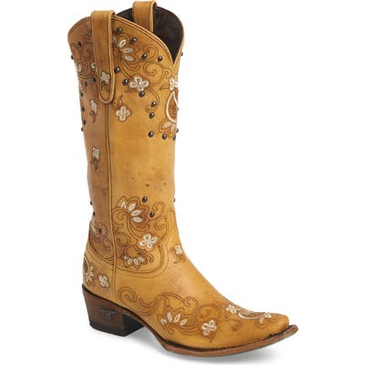 Lane Boots Sweet Paisley Embroidered Western Boot, Beige