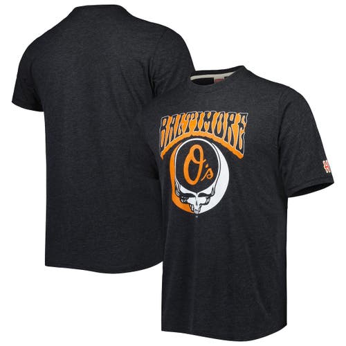 Men's Homage Charcoal Baltimore Orioles Grateful Dead Tri-Blend T-Shirt