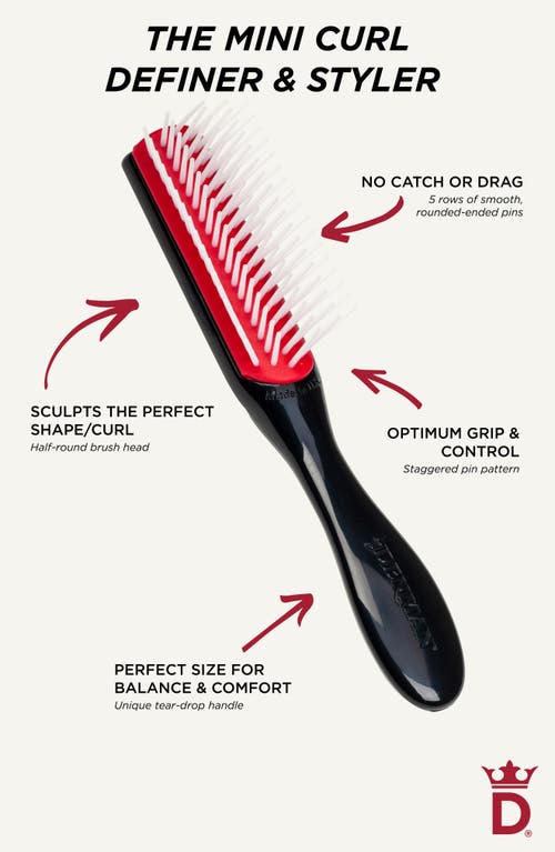 Denman D14 Original Styler Five-row Brush In Black And Red