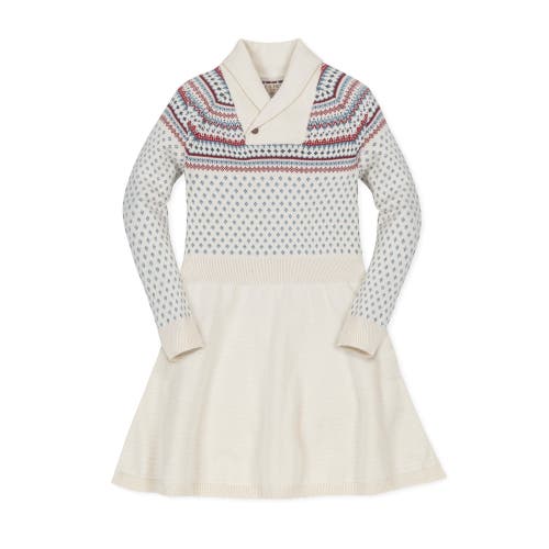 Shop Hope & Henry Baby Girls' Organic Shawl Collar Sweater Dress, Infant In Ski Lodge Birdseye