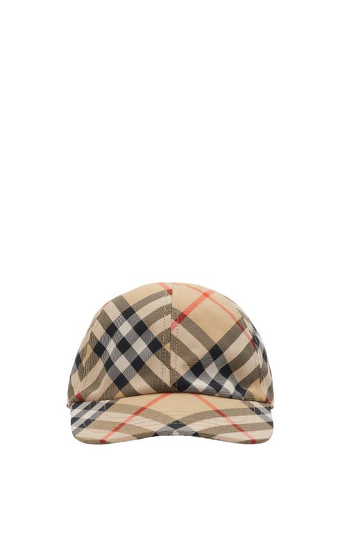 Burberry Plaid Baseball Cap In Sand
