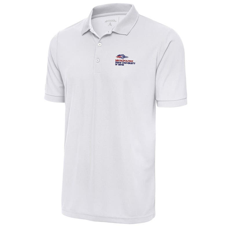 Antigua White Msu Denver Roadrunners Legacy Pique Polo In White