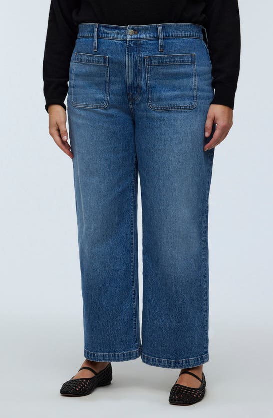 Shop Madewell The Perfect Vintage Patch Pocket Wide Leg Jeans In Lakecourt Wash