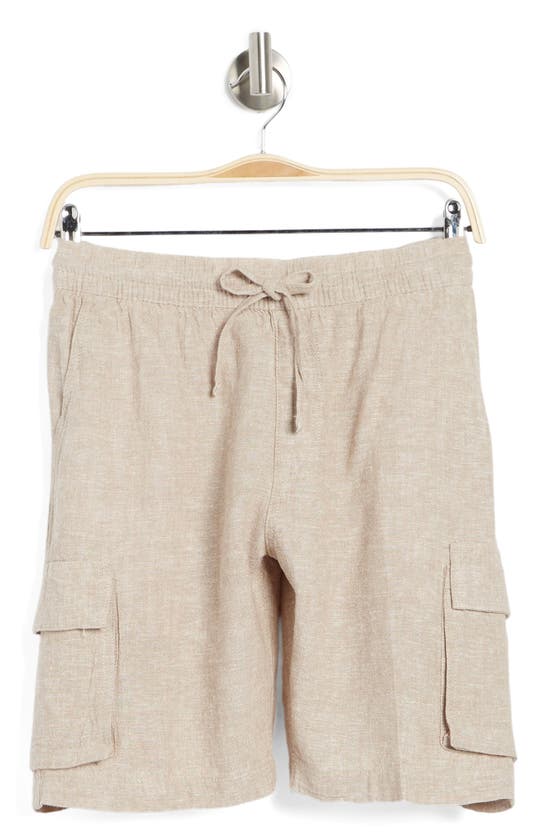 Onia Linen Blend Pull-on Cargo Shorts In Dune
